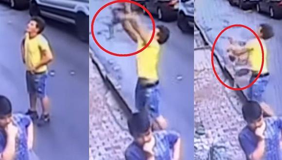 Adolescente se convierte en héroe tras agarrar en el aire a niña que cayó por la ventana (VIDEO)