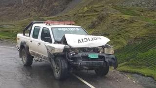 Patrullero protagoniza accidente en la carretera Juliaca-Sandia