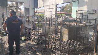 Incendio deja pérdidas materiales en sede policial de la Unidad de Servicios Especiales - Chiclayo