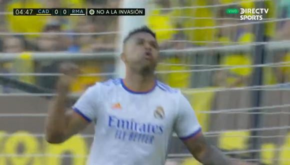 Mariano puso el 1-0 del Real Madrid vs. Cádiz. (Foto: captura DirecTV)