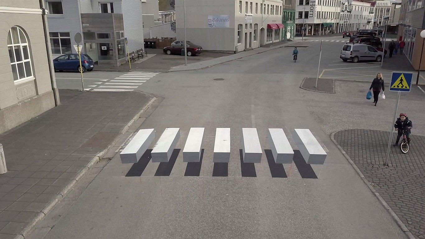 El paso de cebra que engaña a los conductores