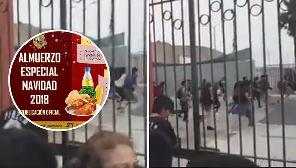 UNMSM: así reaccionaron los alumnos al tradicional 'almuerzo especial' por Navidad (VIDEO)