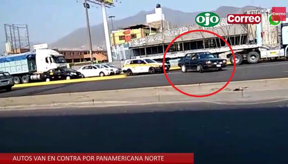 ​Desde WhatsApp: Autos van en contra por Panamericana Norte (VIDEO)