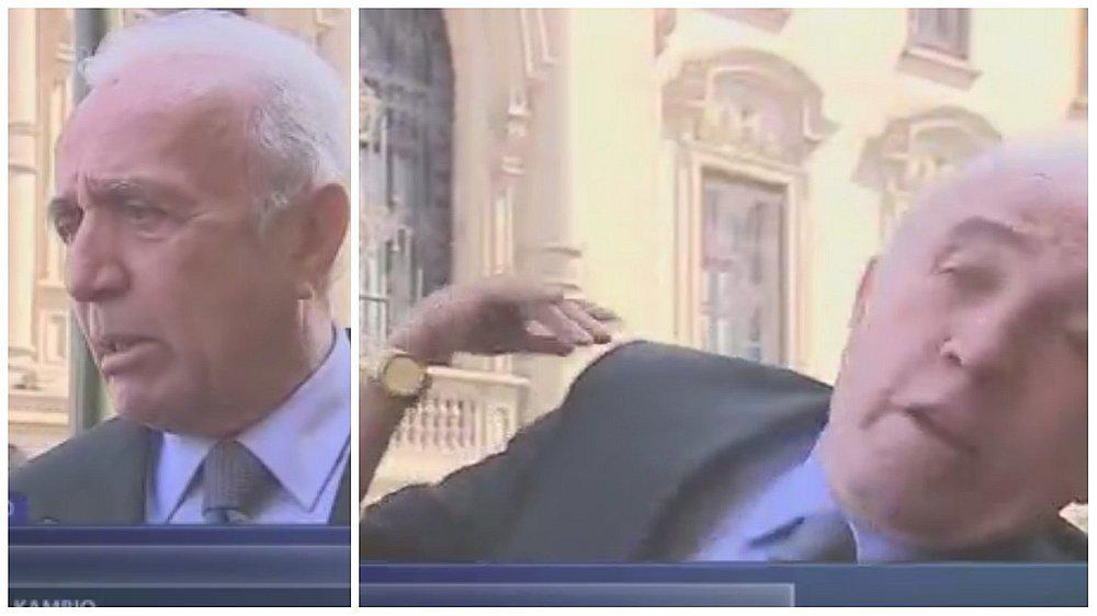 ​Mujer golpea en la cara a congresista Guido Lombardi en plena entrevista (VIDEO)