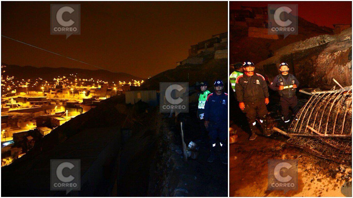 Murió anciano en incendio de su vivienda en SJL (FOTOS Y VIDEOS)