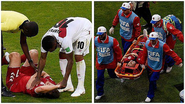 Danés terminó con costillas rotas y pulmón perforado tras chocar con Jefferson Farfán 