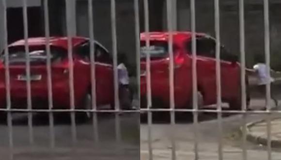 Brasil: Madre abandona a su hija de 5 años y huye en su carro (VIDEO) 