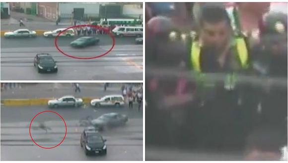 ​Independencia: policía 'vuela' varios metros tras accidente y se salva de milagro (VIDEO)