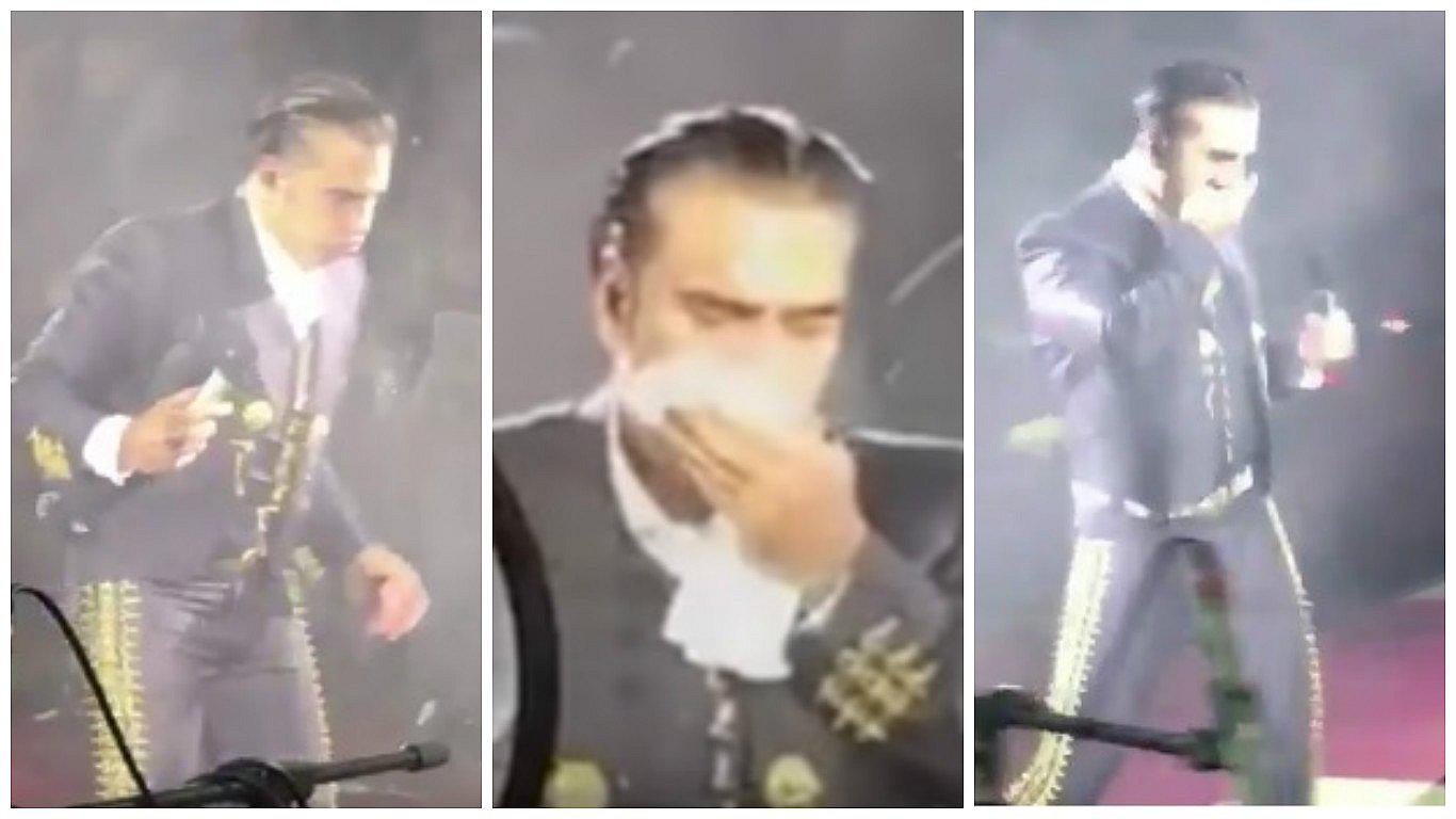 Alejandro Fernández vomita en pleno concierto tras cantar ebrio (VIDEO)