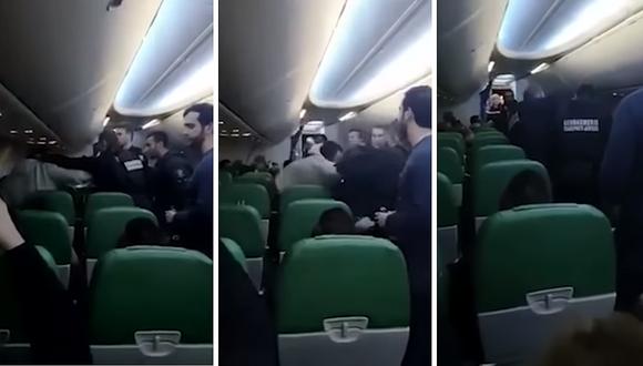 Avión tuvo que aterrizar de emergencia para expulsar a sujeto que quería rezar en pleno vuelo (VIDEO)