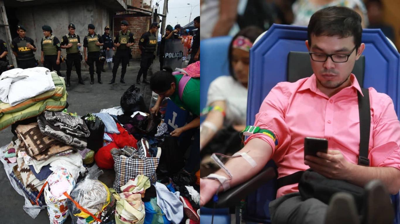 Villa El Salvador: conoce los lugares entregar ayuda humanitaria y donar sangre para heridos. Fotos: Lino Chipana y Joel Alonso.