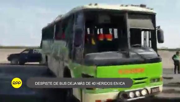 Bus se volcó en la Panamericana Sur y dejó más de 40 heridos (VIDEO)