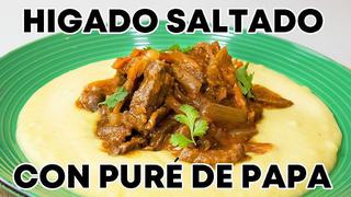 Receta de hígado saltado con puré de papa