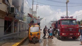 Tumbes: Incendio causa daños en segundo piso de edificio tras cortocircuito en centro poblado Araujo