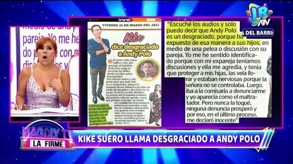 MAIL | Kike Sueros calls Andy Polo unhappy by audios and Magaly Medina answers him