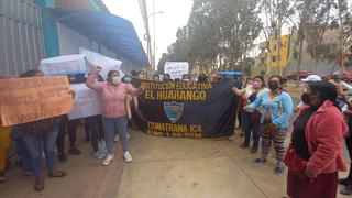 Padres de familia protestan por falta  de personal en el colegio “El Huarango” en la provincia de Ica