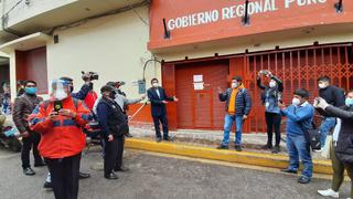 Periodistas protestan en el GORE Puno 