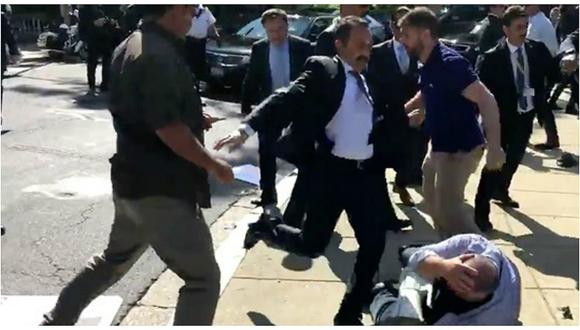Erdogan: así fue el brutal ataque de sus guardias a manifestantes en Washington (VIDEO)