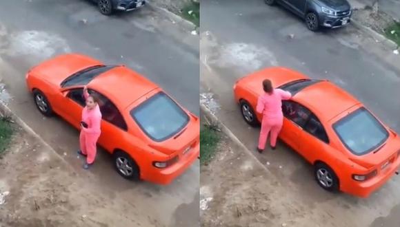 Venezolana causa daños en automóvil de expareja porque este regresó con esposa (VIDEO)