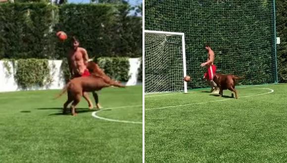 Messi sorprende con su dominio del balón mientras juega con su perro (VÍDEO)