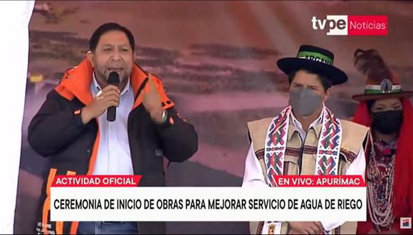 El gobernador de Apurímac, Baltazar Lantarón, reclamó ante Pedro Castillo por diálogo en Cotabambas. (TV Perú)