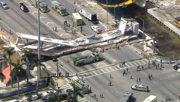 Múltiples muertos y atrapados tras colapso de puente peatonal en Miami (VIDEO)