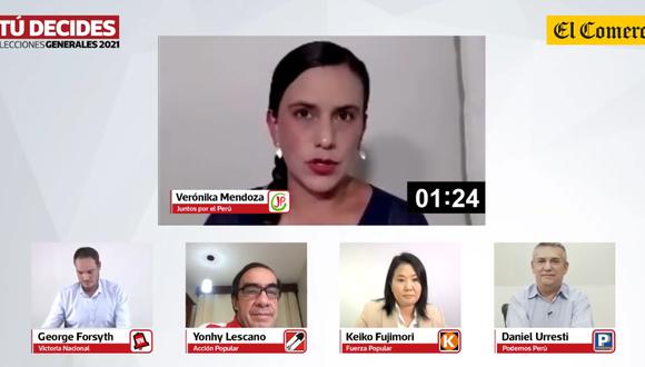 Veronika Mendoza en Debate El Comercio. (Foto: Captura)