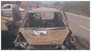 Lambayeque: Chofer y pasajeros salvan de morir quemados en automóvil