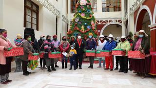 Más de 100 mujeres que fueron víctimas de violencia familiar en Puno recibieron canastas navideñas 