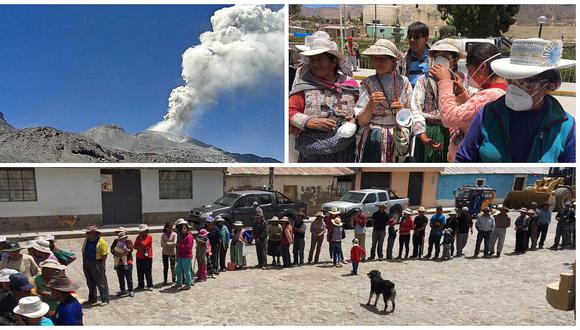 Volcán Sabancaya: pobladores del valle del Colca reciben lentes y mascarillas