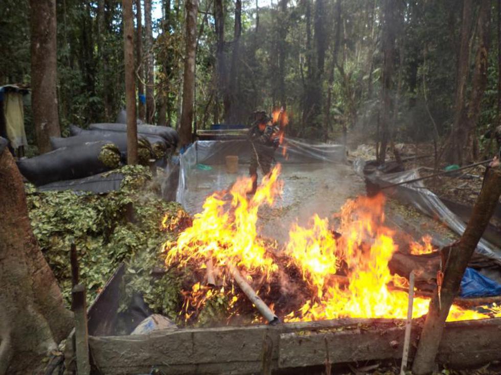 PNP destruye laboratorio de tres 'narcos' en Monzón
