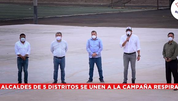 Los alcaldes de Pueblo Libre, Jesús María, El Rímac, Lince y Magdalena se unieron para construir planta de oxígeno en la Costa Verde. (Foto: Carlomagno Chacón/Facebook)