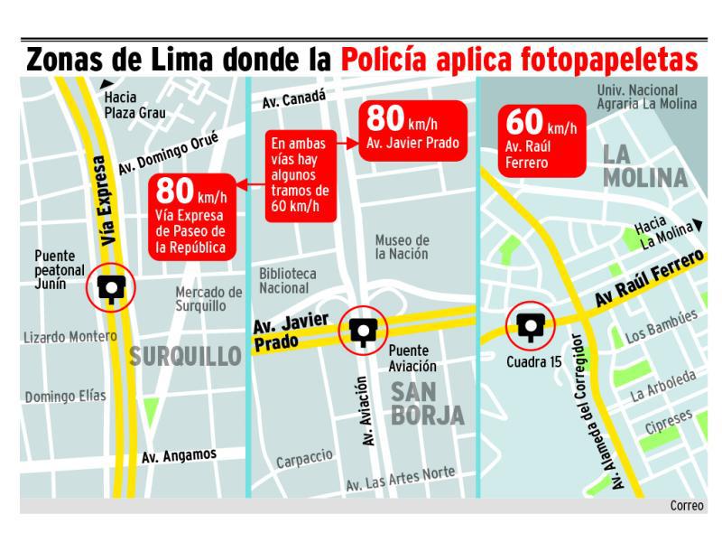 La Policía impuso 390 papeletas en tres vías importantes de la capital