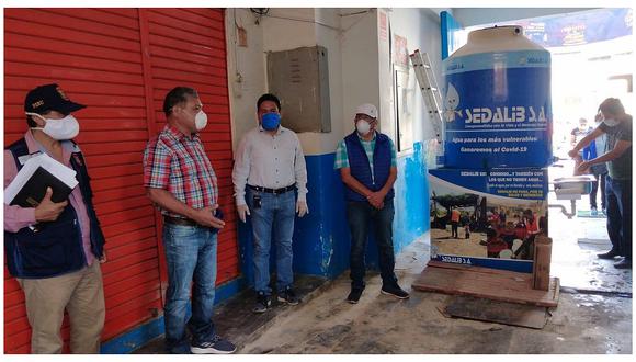 El Porvenir: Instalan dispensadores de agua en los mercados Santa Rosa y La Victoria para evitar COVID-19