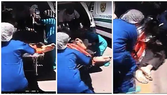 Personal de Salud hace caer de camilla a policía evacuado de Antabamba (VIDEO)