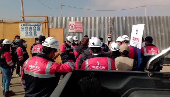 Inspectores de Trabajo llegaron hasta la obra en el distrito Gregorio Albarracín en Tacna.