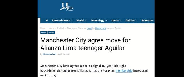 La reacción de los medios extranjeros al fichaje de Kluiverth Aguilar (Foto: captura de pantalla)