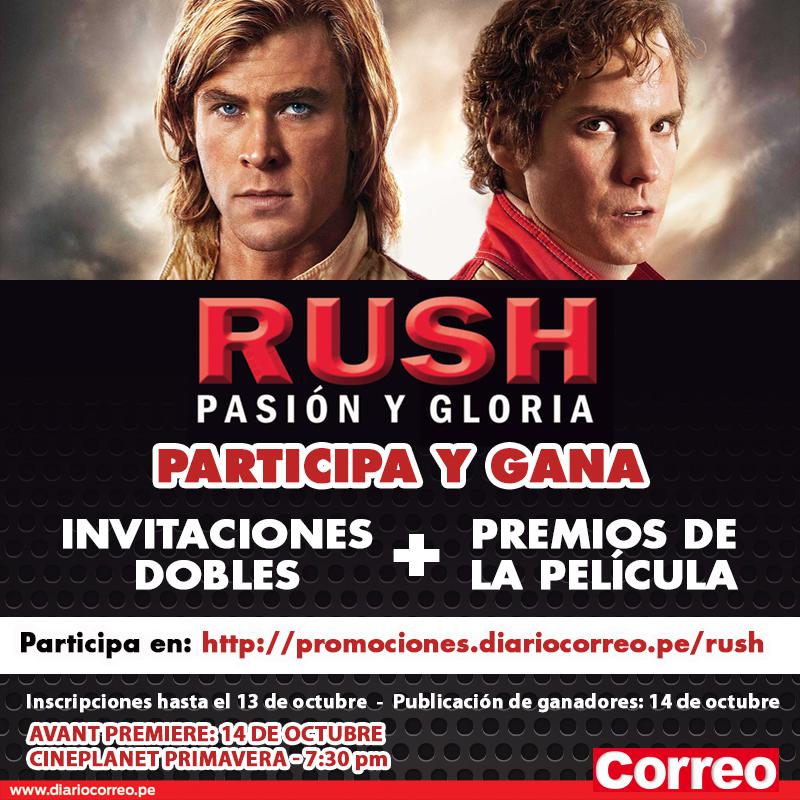 Diario Correo regala entradas para película "Rush"