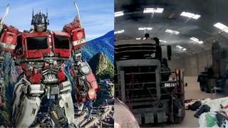 Se filtran imágenes de los vehículos de Transformers en hangar de Cusco (VIDEO)