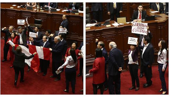​Luz Salgado mostró bandera peruana durante protestas en el Congreso (VIDEO)