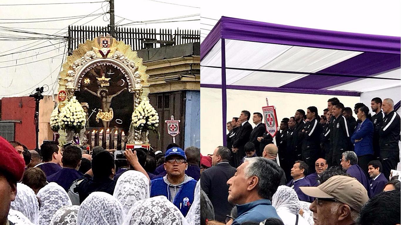 Alianza Lima: plantel le rinde homenaje al Señor de los Milagros en Barrios Altos