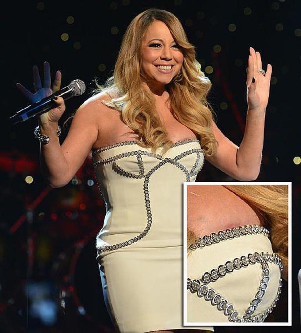 Fotos: Mariah Carey casi muestra más de la cuenta con escotado vestido