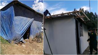Policías en Huancayo arreglaron vivienda de una madre soltera (VIDEO)