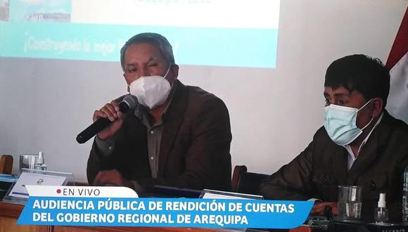 El gerente general, Gregorio Palma, participó de la audiencia de rendición de cuentas del Gobierno Regional de Arequipa(Foto: Difusión)