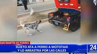 Sujeto ata a un perro a mototaxi y lo arrastra por las calles de San Martín de Porres