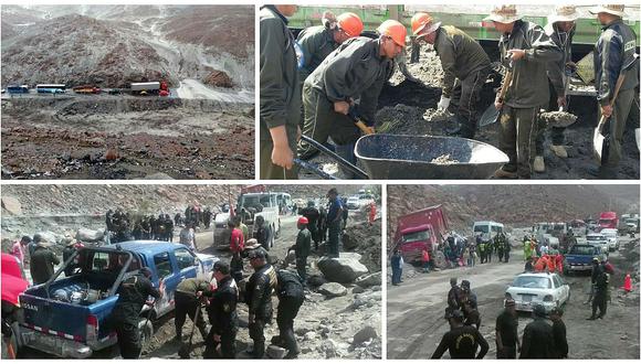 ​Huaico en Arequipa: Soldados y serenos ayudan a rehabilitar vías (FOTOS)