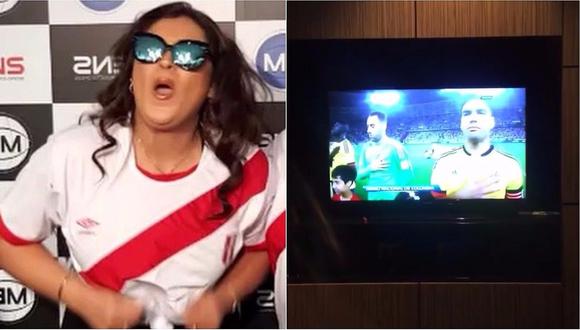 Michelle Soifer y su gracioso grito de nervios por el inicio del Perú vs Colombia (VIDEO)