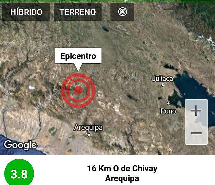 ​Sismo de 3.8 grados sacude el valle del Colca