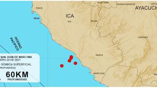 IGP sobre múltiples sismos en Marcona: “Son eventos independientes”