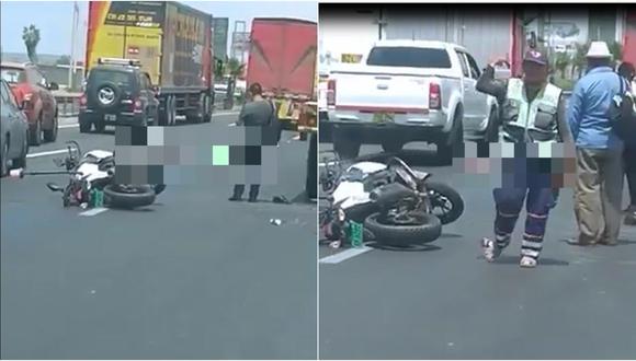 Lurín: policía fallece tras ser impactado por camión en Panamericana Sur